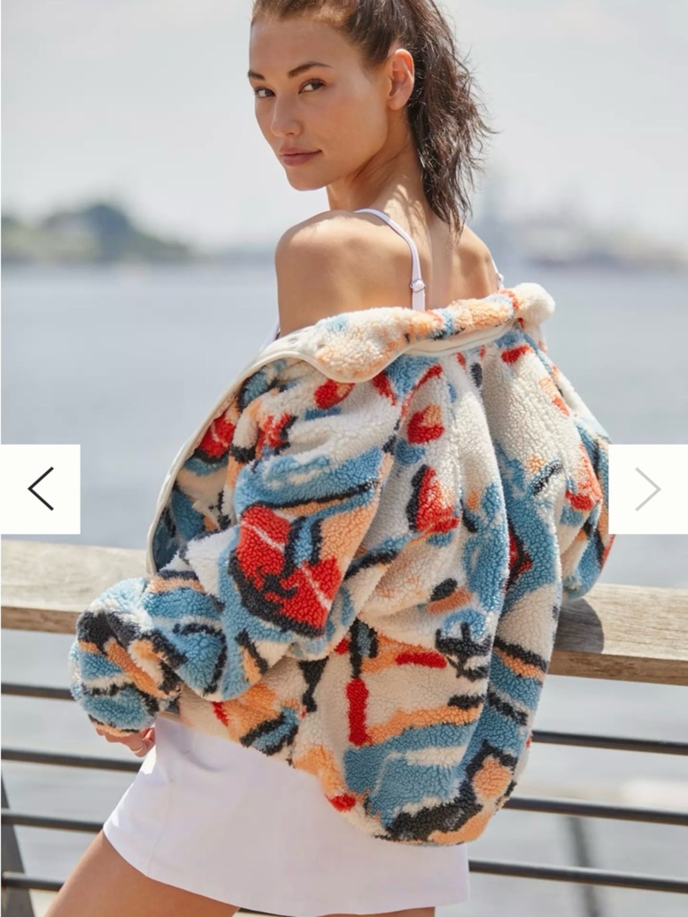 Free People Movement Hit the Slopes Rocky Ridge Printed Fleece Jacket Small - Picture 4 of 17